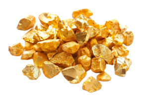 AI generated Cluster of Golden Nuggets png