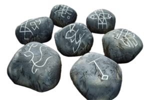 AI generated Runic Stones with Ancient Symbols png