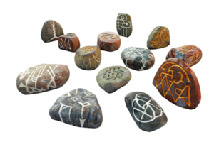 AI generated Runic Stones with Ancient Symbols png