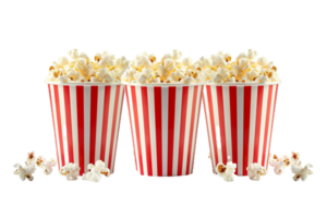 ai généré classique pop corn seau png