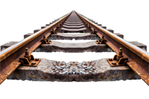 ai generiert Eisenbahn Spuren Perspektive png