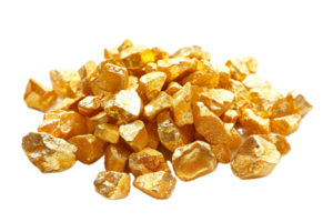 ai generiert Cluster von golden Nuggets png