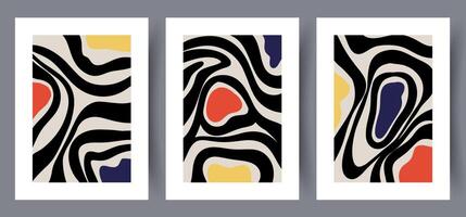 Scandinavian abstract vector print set. Minimalistic abstract wall art background for print. Scandinavian vector style.