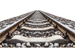 ai generado ferrocarril pistas perspectiva png