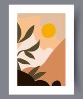 Scandinavian abstract vector print. Minimalistic abstract wall art background for print. Scandinavian vector style.