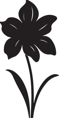 Daffodil Flower Silhouette Vector Illustration White Background