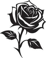 Rose Flower Silhouette Vector Illustration White Background