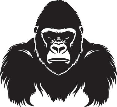 Gorilla Silhouette Vector Illustration White Background