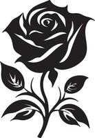 Rose Flower Silhouette Vector Illustration White Background