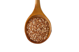 AI generated Whole Grain Wheat Kernels in Wooden Spoon png