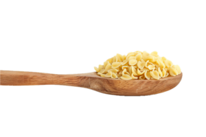 AI generated Dry Fusilli Pasta Twists on Wooden Spoon png