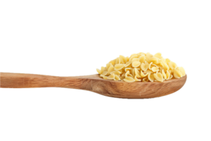 ai gegenereerd droog fusilli pasta wendingen Aan houten lepel PNG