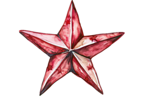 AI generated Watercolor Painted Star Illustration png