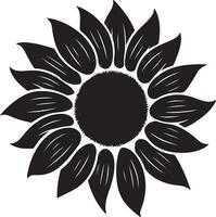 Sunflower Silhouette Vector Illustration White Background