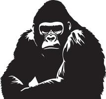 Gorilla Silhouette Vector Illustration White Background