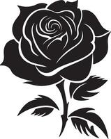 Rose Flower Silhouette Vector Illustration White Background