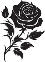 Rose Flower Silhouette Vector Illustration White Background