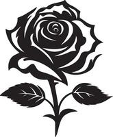 Rose Flower Silhouette Vector Illustration White Background