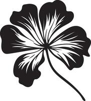 Geranium Flower Silhouette Vector Illustration White Background