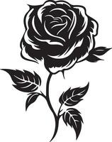 Rose Flower Silhouette Vector Illustration White Background