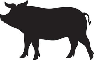 Pig Silhouette Vector Illustration White Background