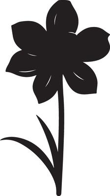 Daffodil Flower Silhouette Vector Illustration White Background