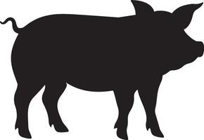 Pig Silhouette Vector Illustration White Background