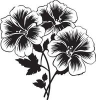 Geranium Flower Silhouette Vector Illustration White Background
