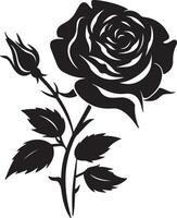 Rose Flower Silhouette Vector Illustration White Background