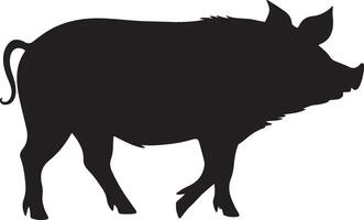 Pig Silhouette Vector Illustration White Background