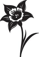 narciso flor silueta vector ilustración blanco antecedentes
