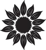 Sunflower Silhouette Vector Illustration White Background