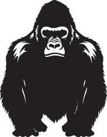 Gorilla Silhouette Vector Illustration White Background