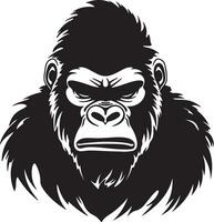 Gorilla Silhouette Vector Illustration White Background