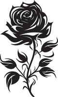 Rose Flower Silhouette Vector Illustration White Background