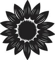 Sunflower Silhouette Vector Illustration White Background