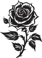 Rose Flower Silhouette Vector Illustration White Background