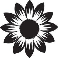 Sunflower Silhouette Vector Illustration White Background