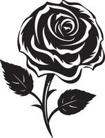 Rose Flower Silhouette Vector Illustration White Background