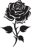 Rosa flor silueta vector ilustración blanco antecedentes