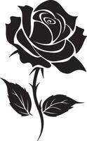 Rosa flor silueta vector ilustración blanco antecedentes