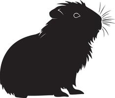 Guinea cerdo silueta vector ilustración blanco antecedentes