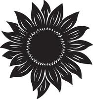 Sunflower Silhouette Vector Illustration White Background