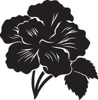 Begonia Flower Silhouette Vector Illustration White Background