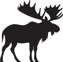 Moose Silhouette Vector Illustration White Background