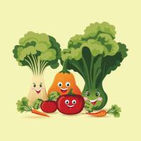ANIMATED VEGETABLE CHARACTERS vector
