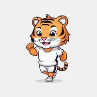 sports tiger mascot or icon template vector