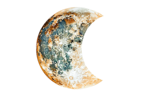 AI generated Watercolor Crescent Moon Painting png