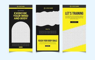 Responsive professional email marketing newsletter template design or fitness newsletter vector