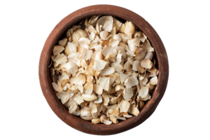 AI generated Clay Bowl Full of Fresh Garlic Cloves png